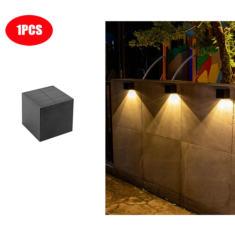 Waterproof LED Solar Wall Light – Outdoor Garden & Fence Decorative Lighting