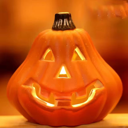 Halloween Glowing Pumpkin Decor LED Triple Layer Light up Pumpkin Decor Battery Powered Festival Theme Home Party Decorations