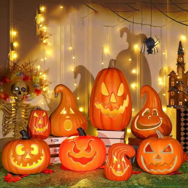 Halloween Glowing Pumpkin Decor LED Triple Layer Light up Pumpkin Decor Battery Powered Festival Theme Home Party Decorations