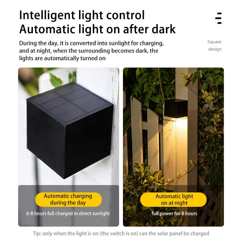 Waterproof LED Solar Wall Light – Outdoor Garden & Fence Decorative Lighting