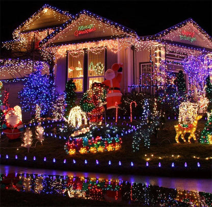 30M 300 LED Halloween Fairy Lights – Orange on Black Wire