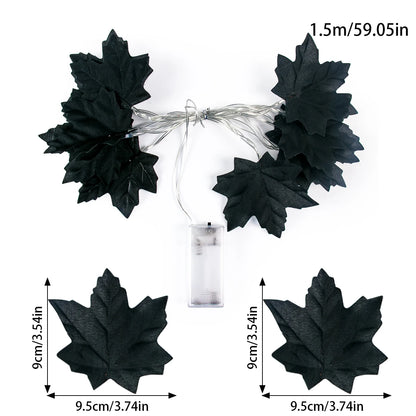 Autumn Maple Leaf & Pumpkin LED Garland – Halloween & Home Decor