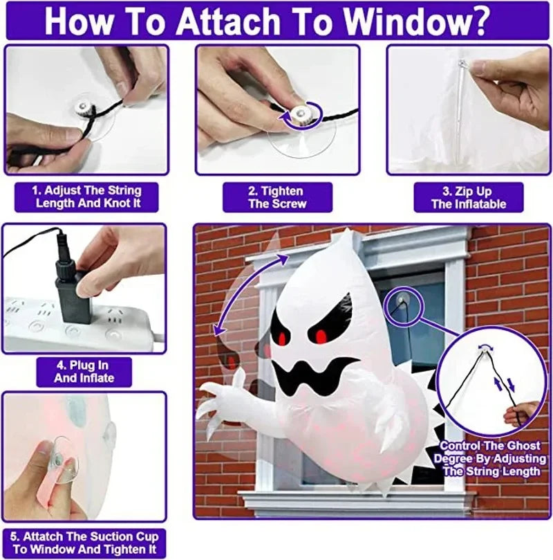 Spooky Inflatable Ghost – Horror Party Yard & Window Decor