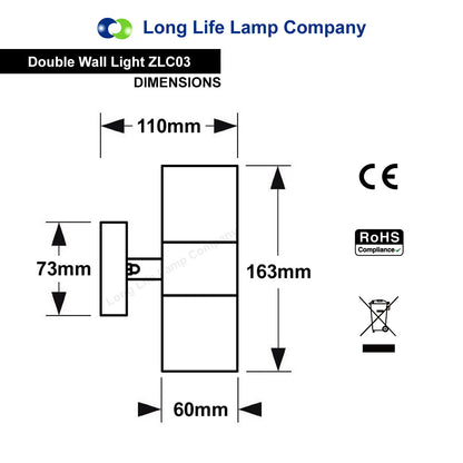 LED Outdoor Wall Light – Modern Up & Down Stainless Steel