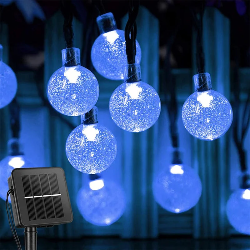 Outdoor Solar Fairy Lights – 200 LED Waterproof Crystal Globe Festoon Lights for Garden & Holiday Decor